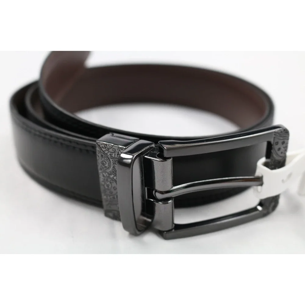 Robert Graham BAROLO REVERSIBLE BELT Black/Brown Leather Men's Size: 38 $98